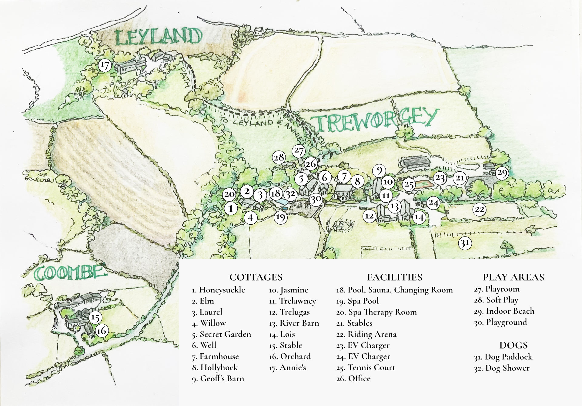 Treworgy Cottages Map